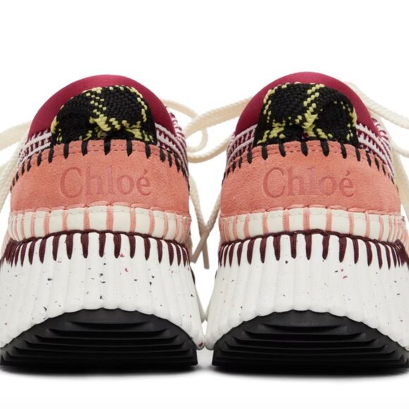 Chloe Nama Leather-trimmed Sneakers - Picture 1 of 6
